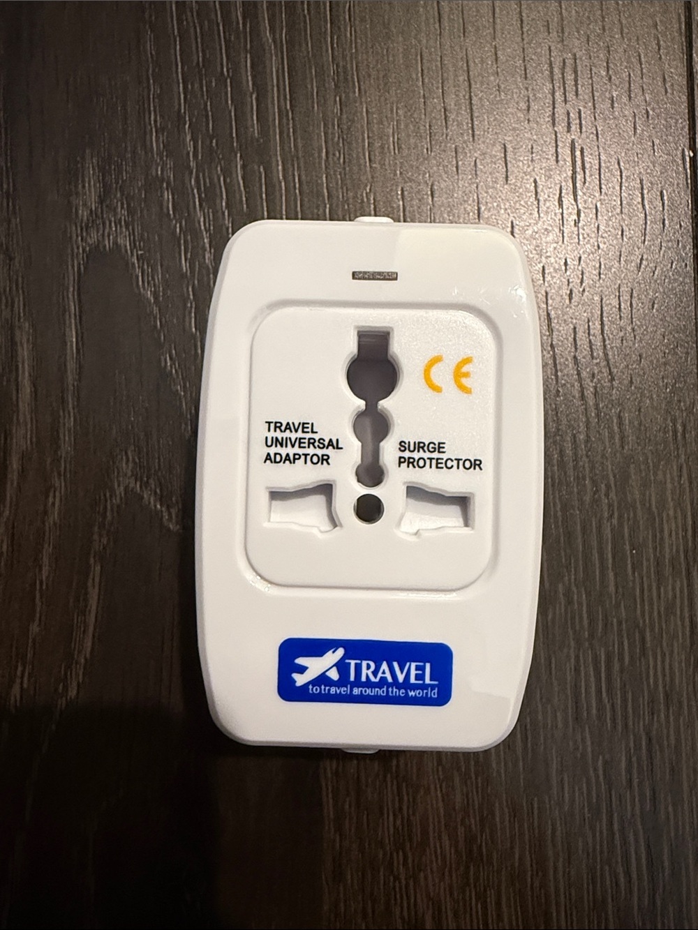 Universal Travel Adapter - White with Blue Accent